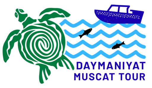 Daymaniyat Muscat Tour logo featuring a turtle and boat inspired by the Daymaniyat Islands